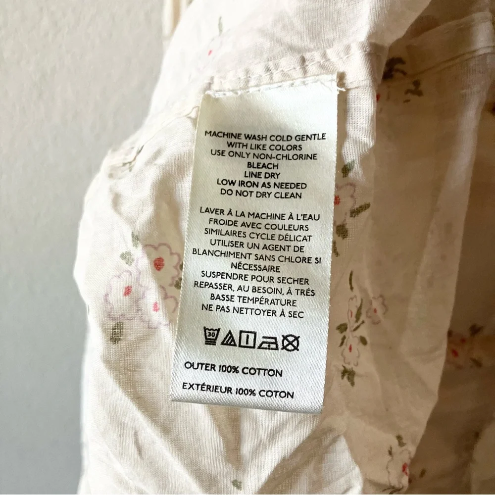 Free People Cottagecore Prairie Boho Oversized 70s Cotton Puff Sleeve Dress XS - Picture 15 of 16